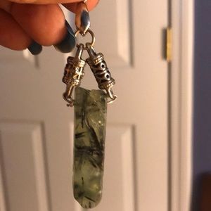 Green quartz crystal charm